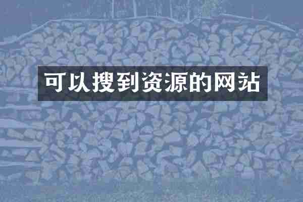 可以搜到资源的网站