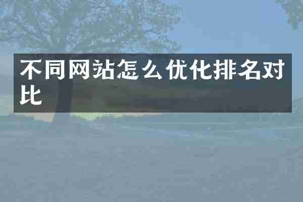 不同网站怎么优化排名对比