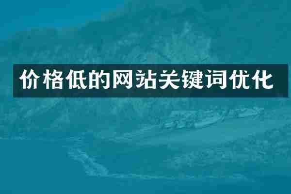 价格低的网站关键词优化