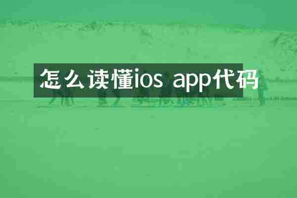 怎么读懂ios app代码