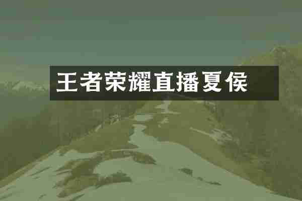 王者荣耀直播夏侯惇