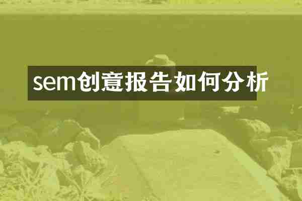 sem创意报告如何分析