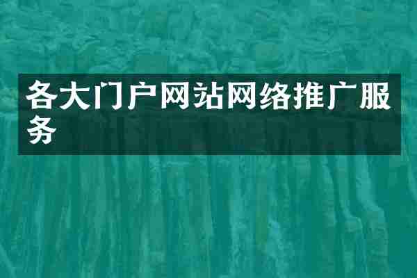 各大门户网站网络推广服务