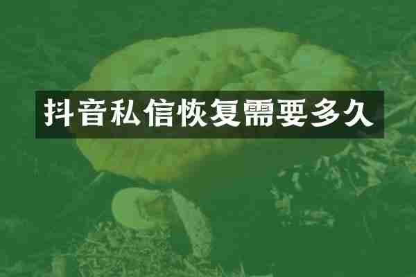 抖音私信恢复需要多久
