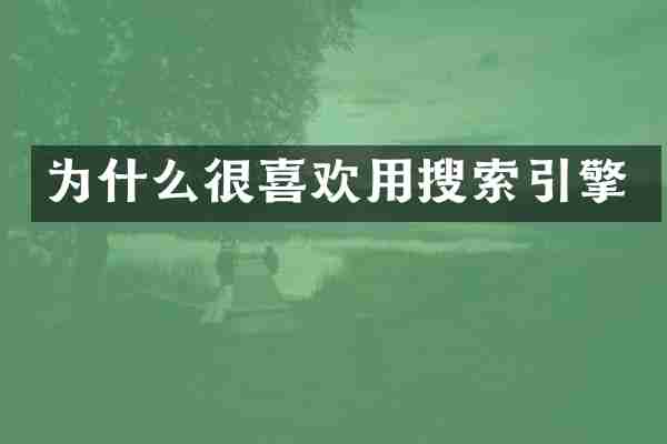为什么很喜欢用搜索引擎