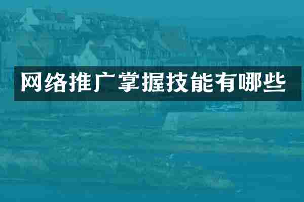 网络推广掌握技能有哪些