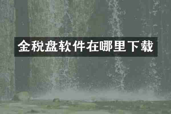 金税盘软件在哪里下载