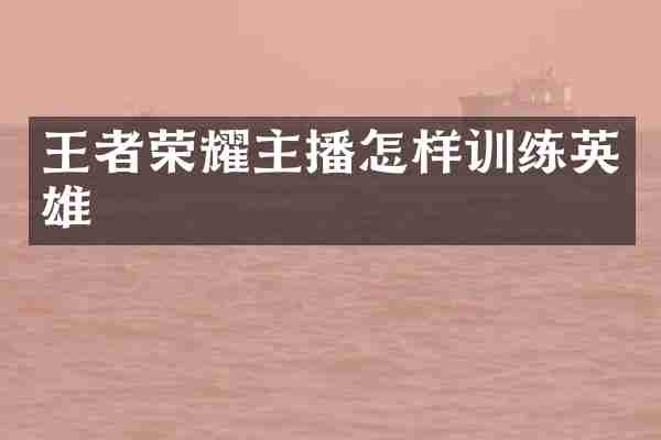 王者荣耀主播怎样训练英雄
