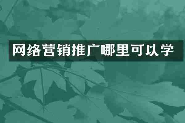 网络营销推广哪里可以学