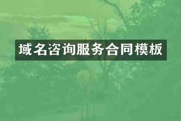 域名咨询服务合同模板