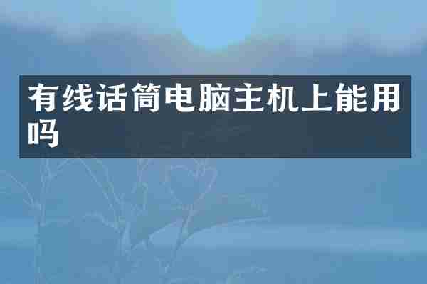 有线话筒电脑主机上能用吗