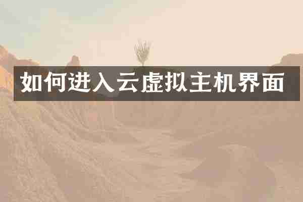 如何进入云虚拟主机界面