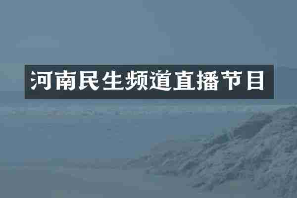 河南民生频道直播节目