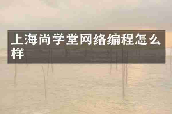 上海尚学堂网络编程怎么样