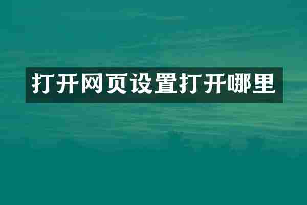 打开网页设置打开哪里