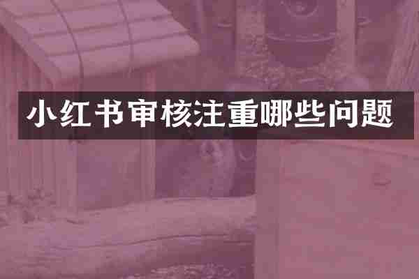小红书审核注重哪些问题