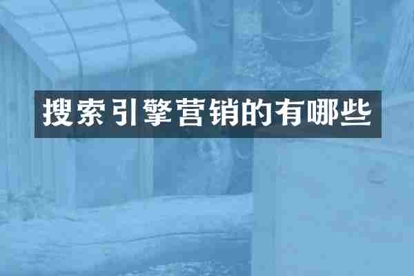 搜索引擎营销的有哪些