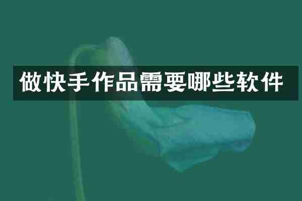 做快手作品需要哪些软件