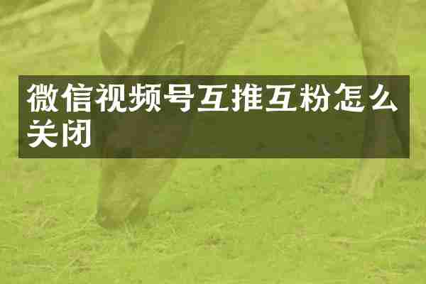 微信视频号互推互粉怎么关闭