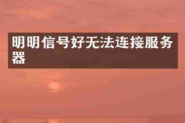 明明信号好无法连接服务器