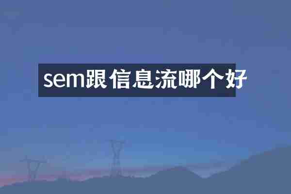 sem跟信息流哪个好