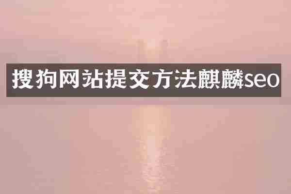 搜狗网站提交方法麒麟seo