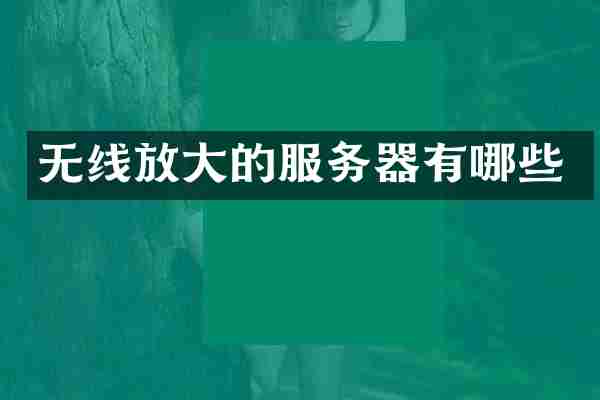 无线放大的服务器有哪些