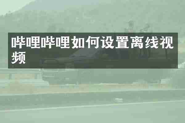 哔哩哔哩如何设置离线视频