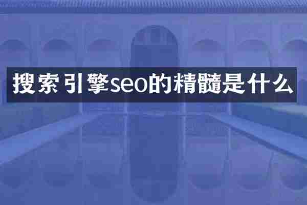 搜索引擎seo的精髓是什么