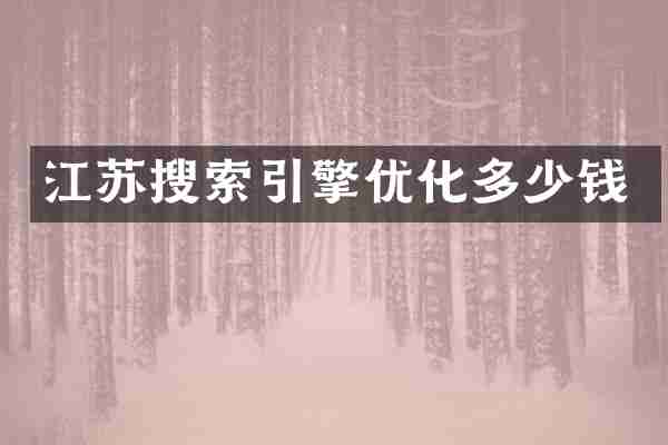 江苏搜索引擎优化多少钱
