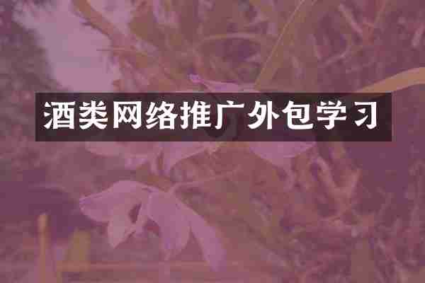 酒类网络推广外包学习