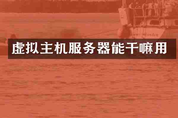 虚拟主机服务器能干嘛用