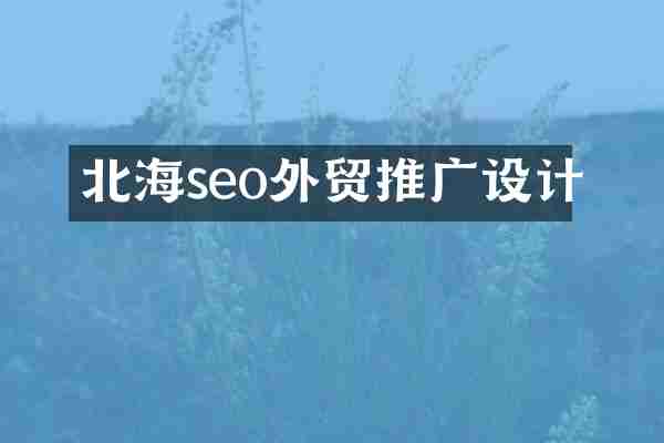北海seo外贸推广设计