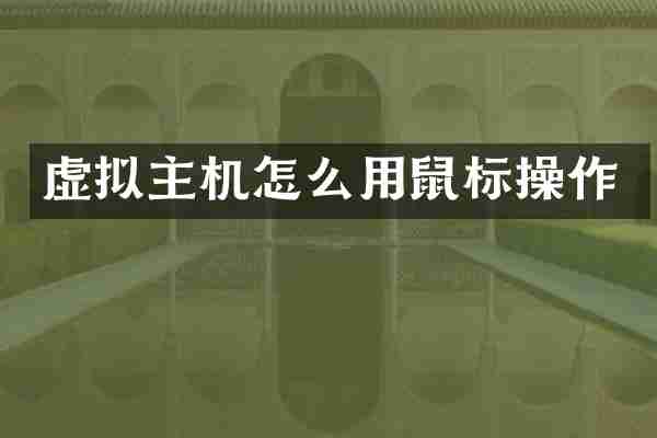虚拟主机怎么用鼠标操作