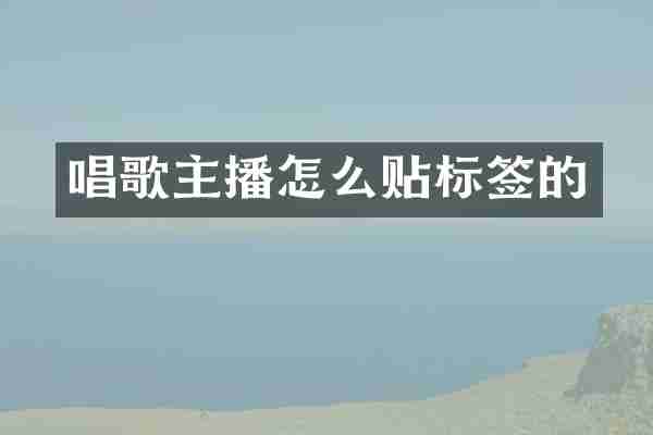 唱歌主播怎么贴标签的