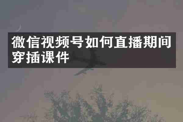 微信视频号如何直播期间穿插课件