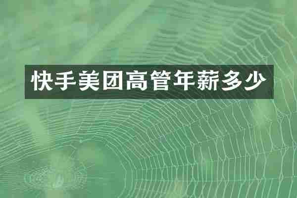 快手美团高管年薪多少