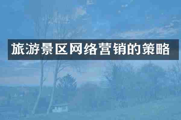 旅游景区网络营销的策略