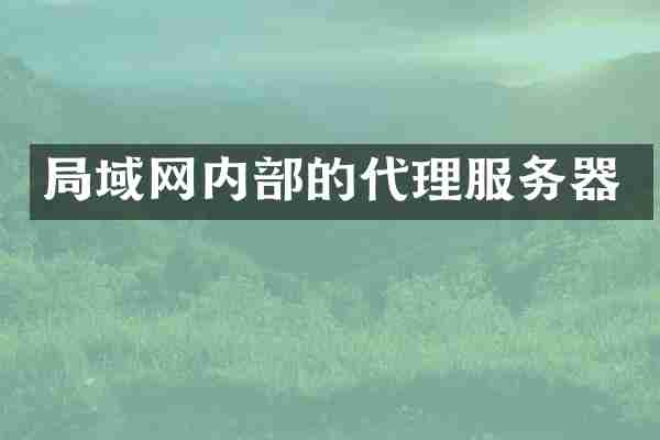 局域网内部的代理服务器