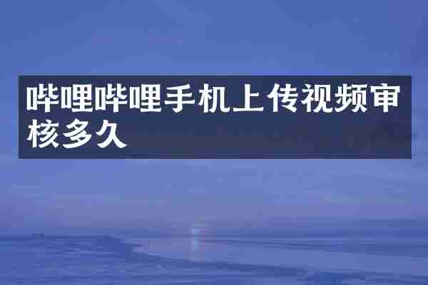 哔哩哔哩手机上传视频审核多久