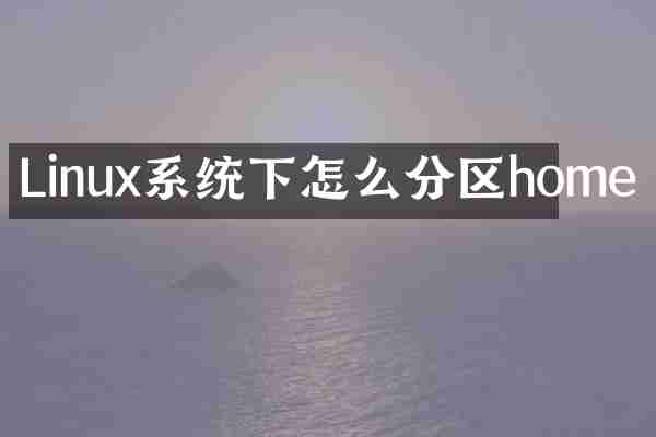 Linux系统下怎么分区home