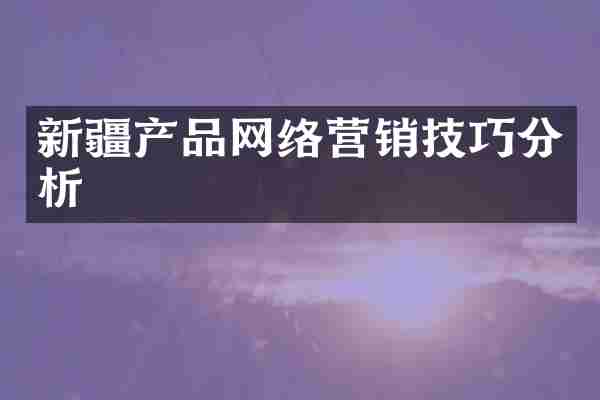 新疆产品网络营销技巧分析