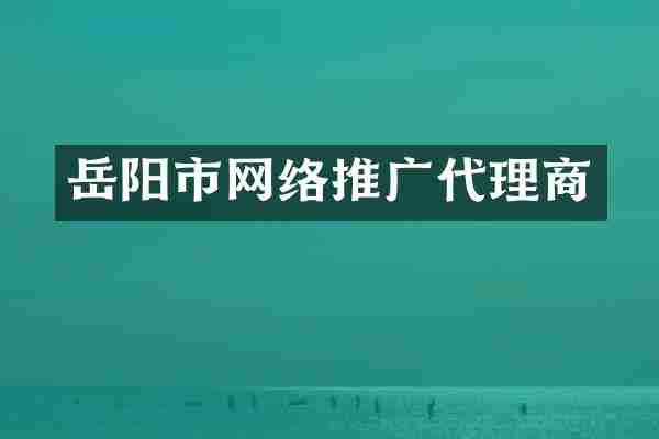 岳阳市网络推广代理商