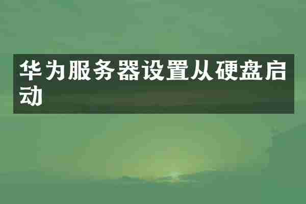 华为服务器设置从硬盘启动