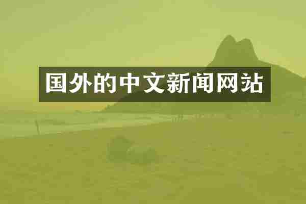 国外的中文新闻网站