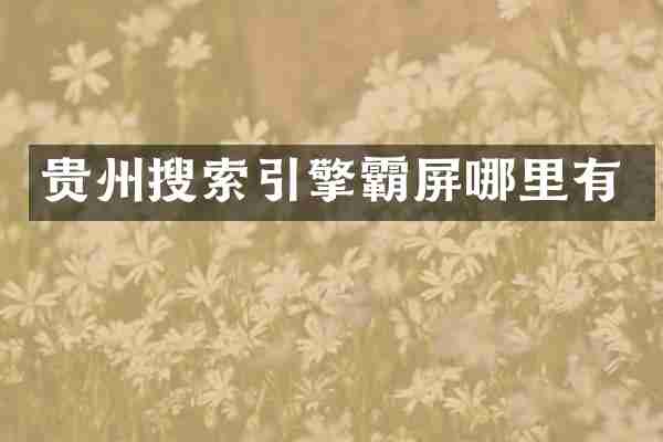 贵州搜索引擎霸屏哪里有