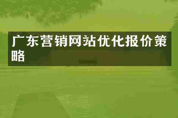 广东营销网站优化报价策略