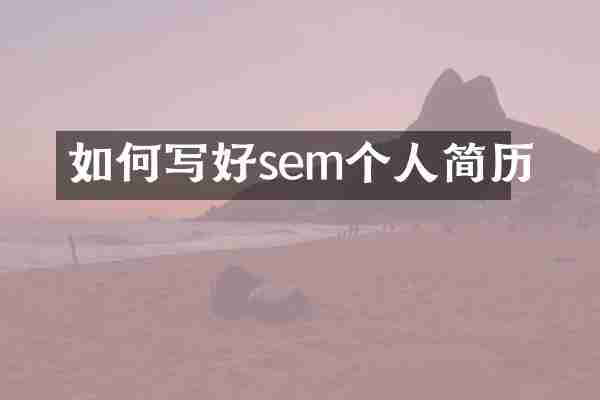 如何写好sem个人简历