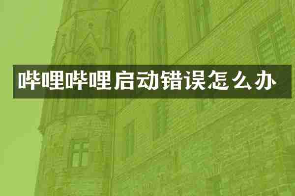 哔哩哔哩启动错误怎么办