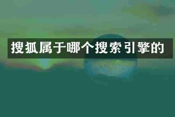 搜狐属于哪个搜索引擎的